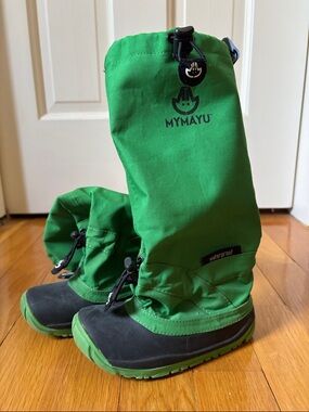 RARE MyMayu Wanderer Boots Size 7/8 + BRAND NEW Fleece Liners - Green